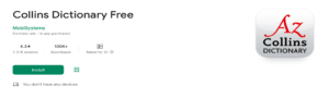 Collins English Dictionary Mobile Application